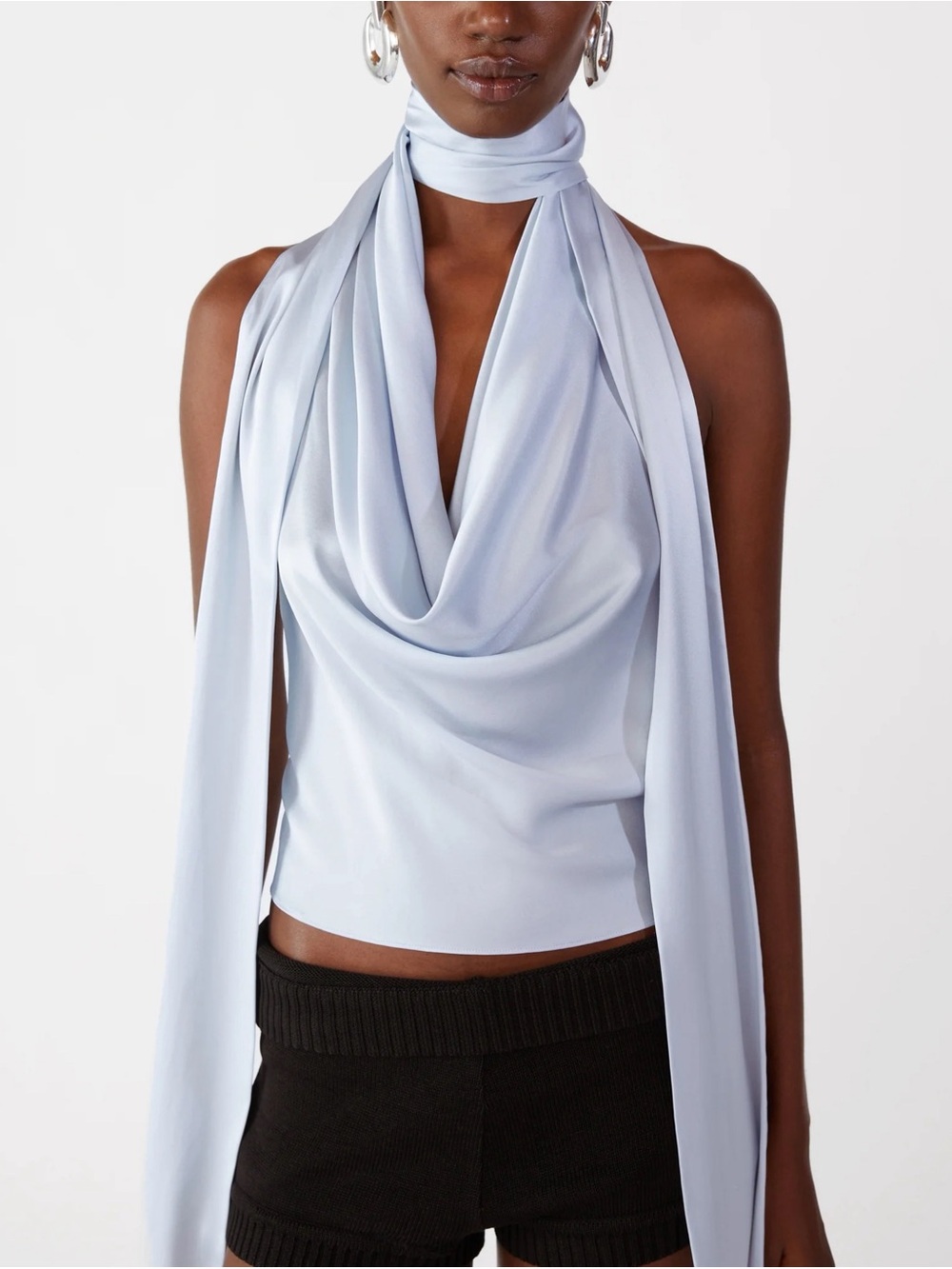 Oresund Iris Cowl Neck Halter Top